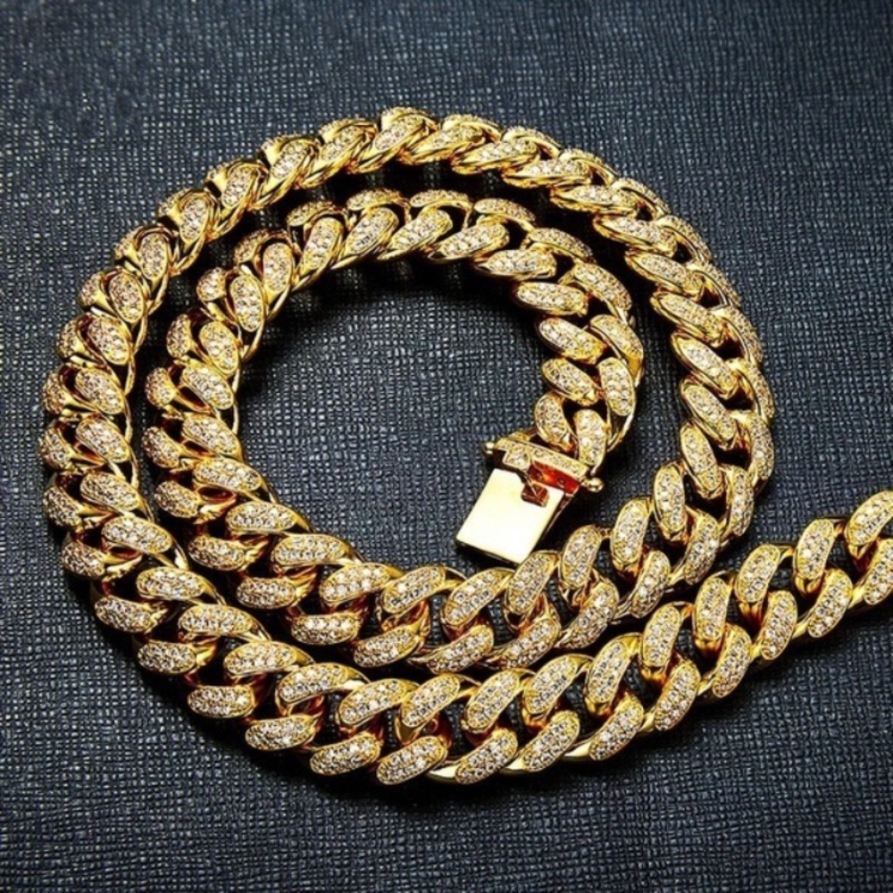 Gold 10mm tennis chain 16”